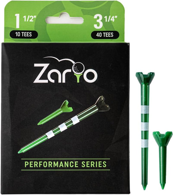 Zario Golf Tees 3 1/4" with 1 1/2 inch Combo, Plastic Golf Tees - Near Unbreakable - 50 Count