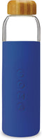 SOMA BPA-Free Glass Water Bottle with Silicone Sleeve, Sapphire, 17oz