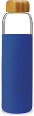 SOMA BPA-Free Glass Water Bottle with Silicone Sleeve, Sapphire, 17oz