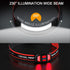 LED Rechargeable Head Lamp, High Lumens 230° Wide Beam Flashlight with Red Taillight for Camping