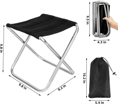 YWHWXB Portable Mini Folding Stool,Mini Folding Camping Stool with Carry Bag,Small Lightweight Camp Chair,Compact