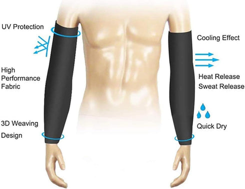 YQXCC 4 Pairs Arm Sleeves for Men Women, UPF 50 Cooling UV Sun Protection Sports Compression Sleeves