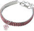 Adjustable Rhinestone Pet Collar, Sparkling 3 Rows Crystal Diamond Dog Collars for Small Medium Large Pets, C-Pink, L