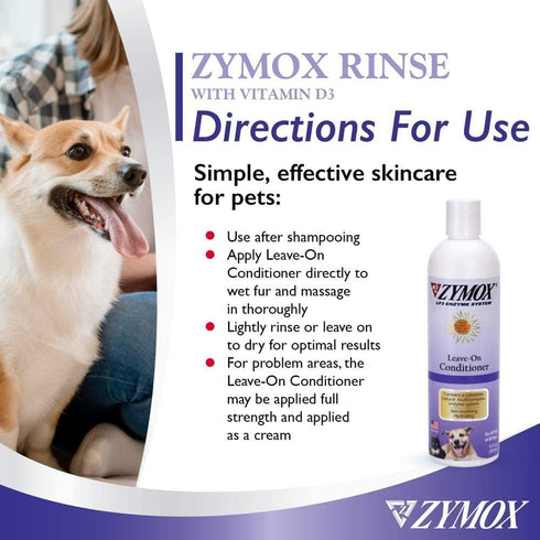 Pet King Brands D3 12oz ZYMOX Leave-in Conditioner with Vitamin for Cats & Dogs