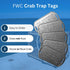 Personalized FWC Crab Trap Tags - Five Serialized Rust Proof ID Tags