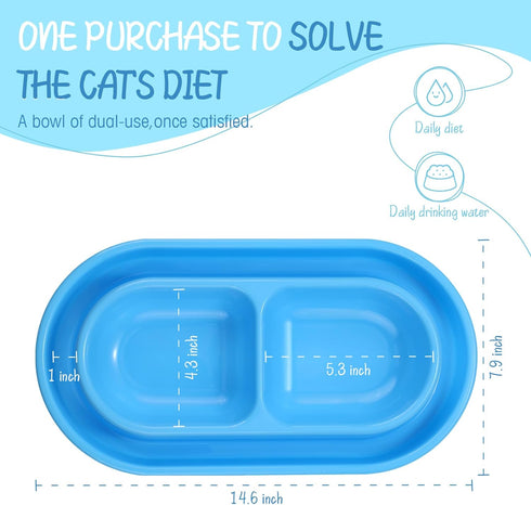 Uiifan 3 Pieces Cat Food Bowl Outdoor Cat Bowl No Spill Feeding Kitten Dish Ease of Cleaning Outdoor Cat Feeder for Small and Medium Dogs and Cats Eating Drinking (Blue, Pink, Gray)