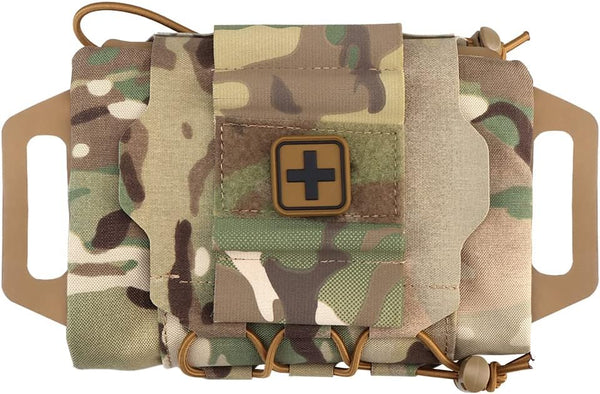 SABADO Rapid/Quick Deploy First Aid Kit, Tactical IFAK Pouch, Two-Piece System Med Roll Carrier, Outdoor Bag