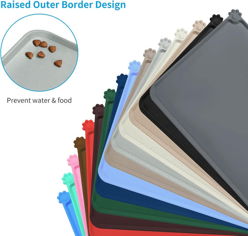 AUDWUD Non-Slip Silicone Feeding Mat for Pets - Waterproof & Easy to Clean