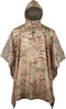 GRVCN Military Rain Poncho, Camouflage Raincoat, Outdoor Waterproof Lightweight