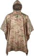 GRVCN Military Rain Poncho, Camouflage Raincoat, Outdoor Waterproof Lightweight