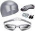 Swim Goggles - No Leaking Swimming Goggles with Nose Clip, Earplugs, Swim Cap and Case