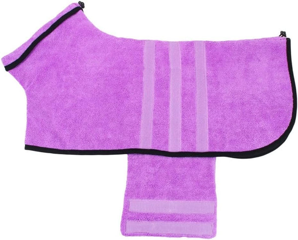 Generic Bath Towel Hooded Super Absorbent Dog Clothes Small Doggy Cosplay Party(Light Purple,2XL)