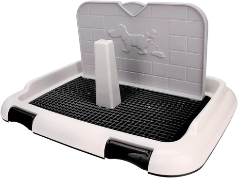 Puppy Dog Potty Tray Pee Pad Holder, Mesh Training Toilet for Small and Medium Dogs, Easy to Clean, Wall for Male Dogs