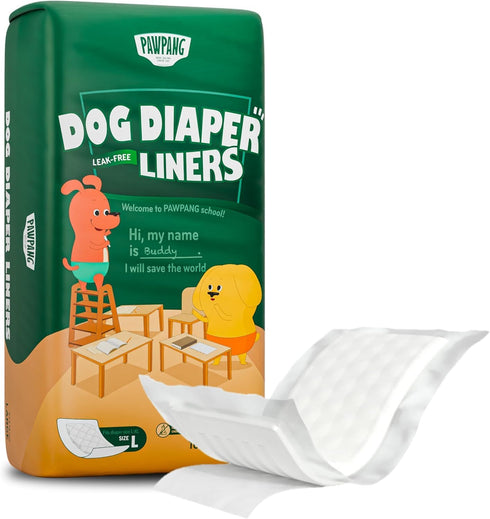 PAWPANG Disposable Dog Diaper Liners Booster Pads for Male & Female Dogs,