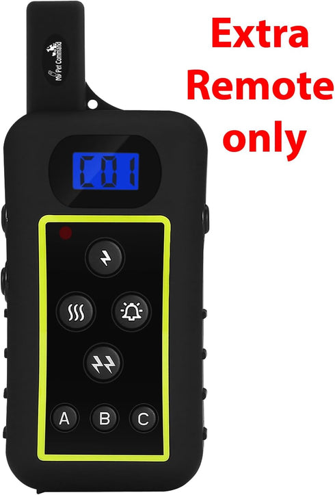 My Pet Command 1.25 Mile Dog Training Extra Remote, Waterproof Rechargeable Shock Collar, Vibrate Tone Flashing Beacon