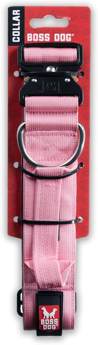 Boss Dog Tactical Collar in Large, Pink