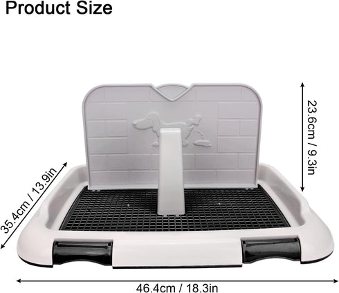 Asixxsix Dog Potty Tray, Black Plastic Puppy Training Toilet with Removable Cat Potty Fence for Small and Medium Dogs