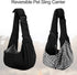 PETLOFT Adjustable Reversible Dog Cat Sling Carrier, Hands-Free Cross Body Carrier for Pets up to 11lb, Black