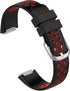 NINKI Compatible Sport Fitbit Luxe Bands for Women Silicone (Black+Red),Soft Breathable Strap Bracelet Cute Small Fitbit Luxe Replacement Bands for Fitbit Luxe Watch Band Waterproof Men Large Girl