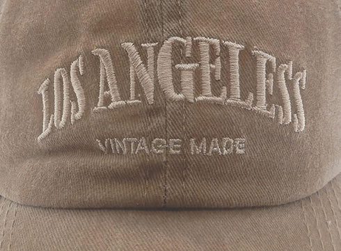 Vintage Baseball Cap Embroidery Los Angeles, Washed Denim Trucker Cap, 100% Cotton Sun Hat