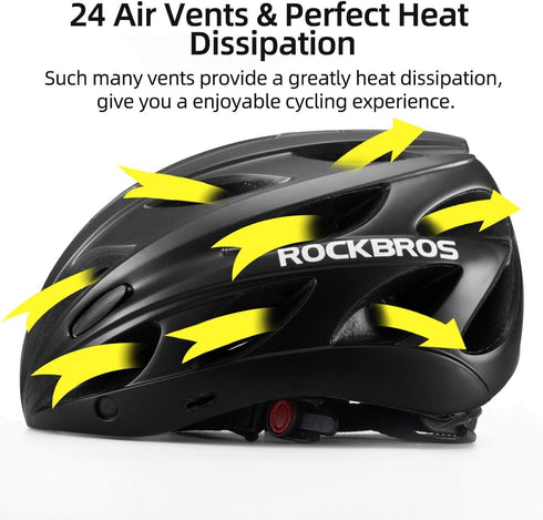 ROCKBROS Bike Helmet for Men Women - Cycling Helmet with Removable Goggles & Sun Visor, Adjustable Size