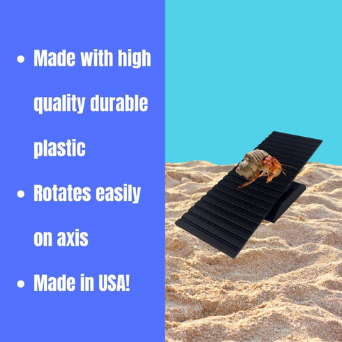 Interactive See-Saw Decoration for Hermit Crab Cages | Entertain Your Pets with This Engaging Accessory (Black)