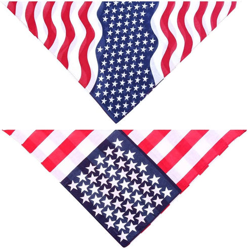 American Flag Dog Bandana Triangle Bibs Scarf with Bow Tie Accessories for Pets Dogs Animals