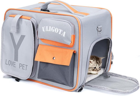 ULIGOTA Backpack Carrier for Pets, Ventilated Dog Carrier for Cats & Small Dogs, Airline Approved for Hiking & Travel