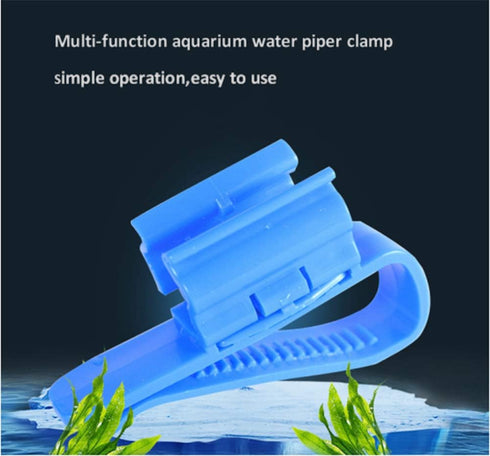 AKOAK 3 Pcs Multi-Functional Fish Tank Hose Support, Blue Mounting Water Pipe Clip