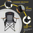 350 LBS FAIR WIND Oversized Fully Padded Camping Chair, Heavy Duty Quad Fold Chair Arm Chair Support with Cup Holder