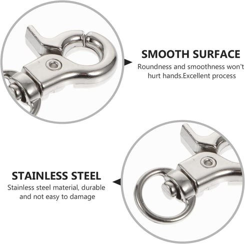 10pcs Stainless Steel Pet Birds Cage Metal Hook Clip, Iron Door Buckle Lock for Bird Cage (Silver)