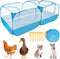 Lukovee Small Animals Playpen, Chicken Pen with Escape-Proof Detachable Bottom & 4