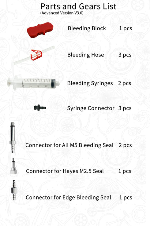 Hydraulic Disc Brake Bleed Kit Advanced Version for AVID, Hayes and Formula