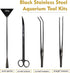 hygger Long Stainless Steel Premium Aquarium Tools, 4 PCS Aquatic Plant Tweezers Scissors Spatula Kits Comes with 1 Cleaning Cloth, for Fish Tank Starters