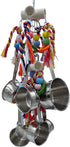8 8 New Upgraded Metallic Pots and Multicolored Ring Toys, Pullable Stainless Steel Cups and Wooden Ring Toys for Large