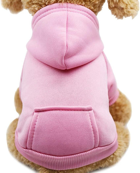 Idepet Dog Hoodies for Small Dogs, Warm Coat Jacket Vest, Autumn Puppy Outfits, Pink (L)