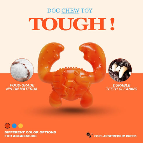 Tough Dog Toys for Aggressive Chewers - Dog Chew Toys for Large/Medium Breed, Dog Teething Toys, Durable Dog Toys for Boredom, Nylon Bone Toys