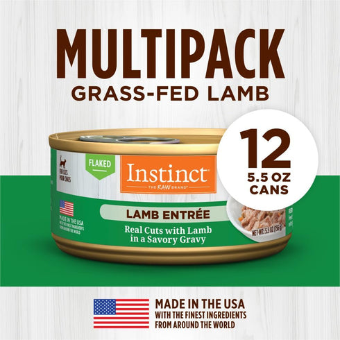 Instinct Flaked Lamb Entrée Wet Cat Food, 12 Pack, 5.5 Ounces Each