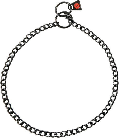 Herm Sprenger Black Stainless Steel Choke Dog Training Collar 2mm 20in (50cm) with Training Clicker for Easy Control,