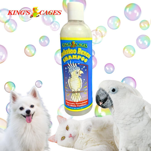 17 oz King's Cages Cockatoo Renew Shampoo with Aloe Vera and Coconut Fragrance, Naturally Whitens Feathers, Deodorizes