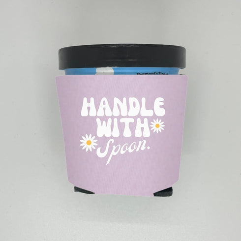 Capital City Commerce Ice Cream Pint Coolers, Handle With Spoon, Funny Ice Cream Pint Sleeves, Funny Party Favor