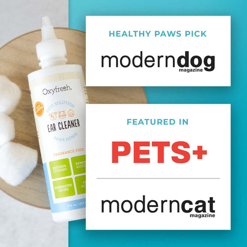 Oxyfresh Advanced Pet Ear Cleaner, 8oz, Best Dog Ear Cleaner Solution for Yeast, Wax, Dirt & Itchy Ear Canal