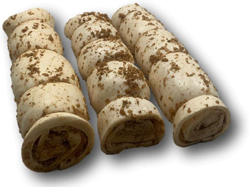 10 12 3 Pack, Top Dog Chews Buffalo Beef Cheek Rolls with Bully Dust Sprinkles, Long Lasting Dog Bones for Aggressive