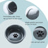 Porcelain Raised Cat or Small Dog Bowls with Heightened Metal Stand, Non-Slip Bottom, 15 Ounces, Grey