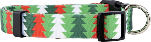 Native Pup Christmas Dog Collar, Winter Holiday Collars for Pets, Red Green, Large Breeds