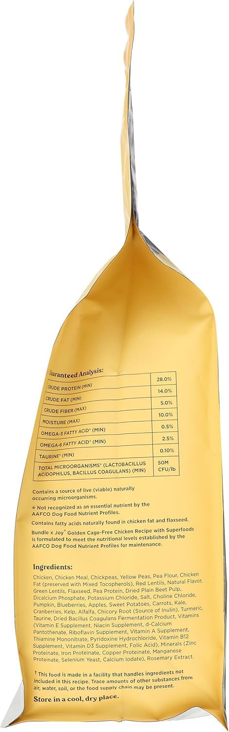 8lb 20 Bundle x Joy Golden Probiotic Dog Food Dry, Chicken, Bag, Allergy and Gut-Friendly Adult Kibble for Digestive