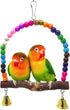 Honbay Wooden Bird Swing Perch Toy for Small Sized Parrots
