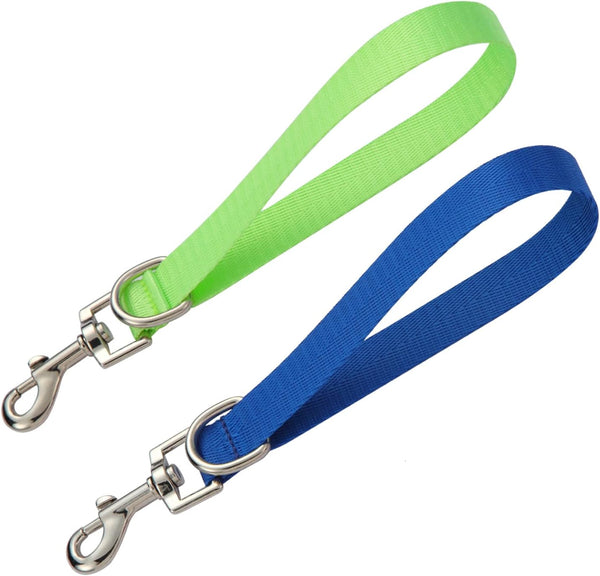 Traffic Dog Leash - Dog Training Leash with Grab Handle, Pet Dog Traffic Grab Tab (Green & Blue)