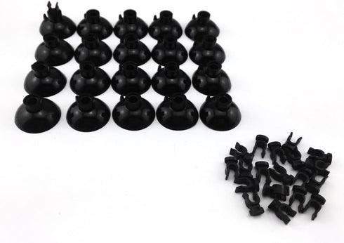 Honbay 20pcs Aquarium Black Sucker Clip Suction Cups for Airline Tubing Holder