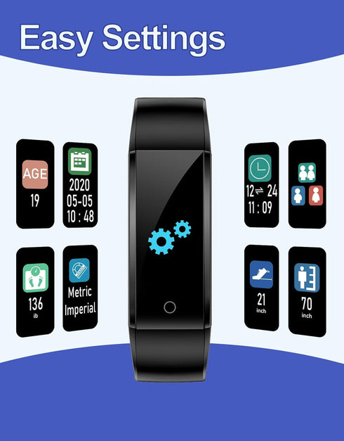 GRV Fitness Tracker Waterproof Pedometer Watch for Men Women Parents, No App No Phone Required, Steps Calories Sleep